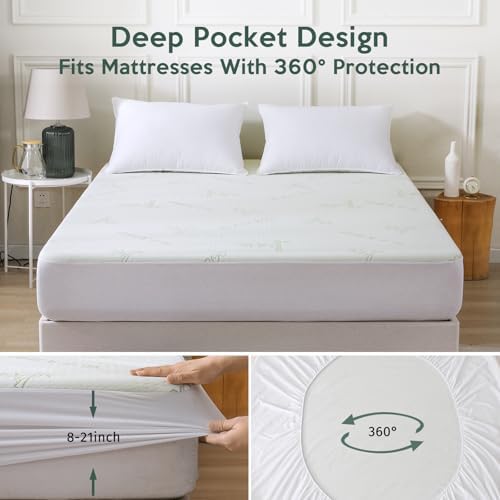 MUXHOMO Twin Mattress Protector Waterproof, Mattress Cover Twin Size Bed - Image 4