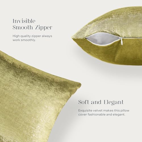 Phantoscope Pack of 2 Sparkling Velvet Decorative Solid Throw Decorative Pillow - Image 3