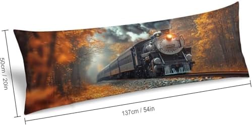 Vintage Train Body Pillow Cover Steam Train Pillowcase - Image 2