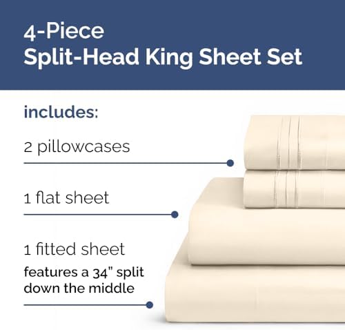 Flex Top Split Head King 4 Piece Sheet Set - Image 2