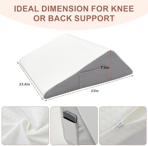 Knee Pillow for Back Sleeping, Leg Pillow Knee Wedge Pillow, Memory Foam Post - Image 3