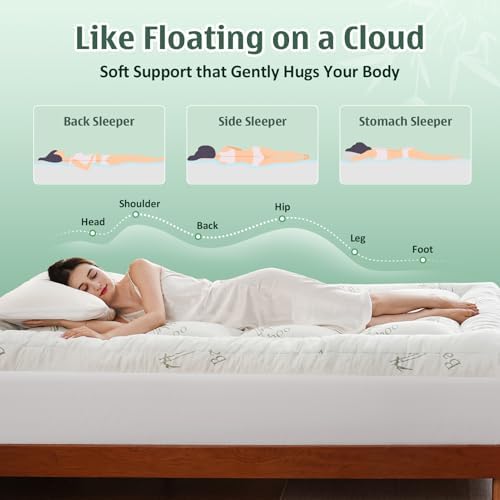 DOWNCOOL 3 Inch King Mattress Topper, Breathable Bamboo Viscose Air Layer - Image 4