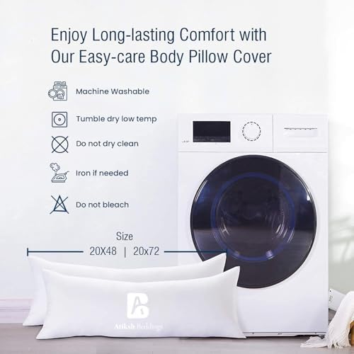 Body Pillow Cover with Zipper Closure 100% Egyptian Cotton 500 Thread Count - Image 6