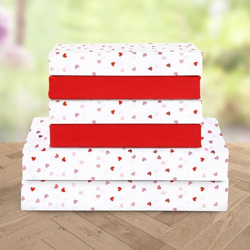 Elegant Comfort 6-Piece Sheet Set Deep Pocket Hearts, Twin XL - Image 2
