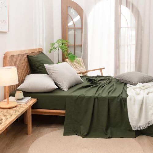 BESTOUCH Washed Cotton Pillowcases Linen Feel Linen Grey 12 X 36 inch - Image 5