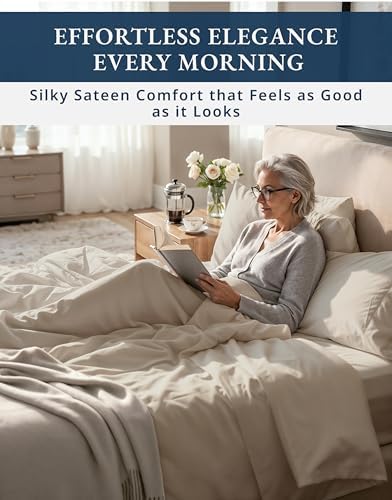 LANE LINEN Sheets for Full Size Bed 100% Egyptian Cotton Sateen - Image 5