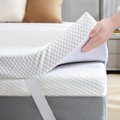 SINWEEK 3 Inch Gel Memory Foam Mattress Topper Twin Size, Ventilated High by SINWEEK