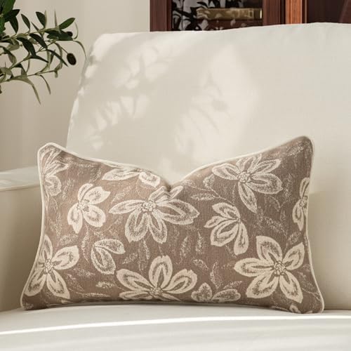 MATTINS 12x20 Vintage Floral Patterned Lumbar Pillow Cover by MATTINS
