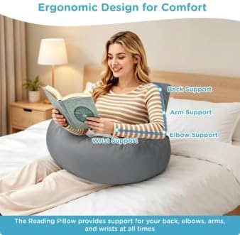 Ergonomic Reading Pillow with Arm & Back Support - Image 4