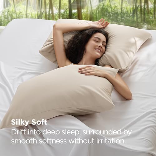 Bedsure Zipper Pillow Cases Queen Size from Rayon Derived from Bamboo - Image 3