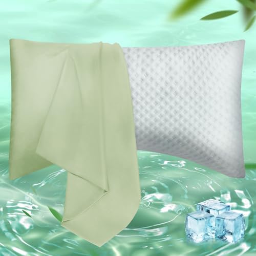 Curved Pillow Case King Size, Side Sleeper Pillow Cases Cover Cooling Rayon by JamRest