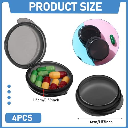 WLLHYF 4 Pcs Mini Pill Organizer Small Pill Box Cute Portable Pill Case - Image 2