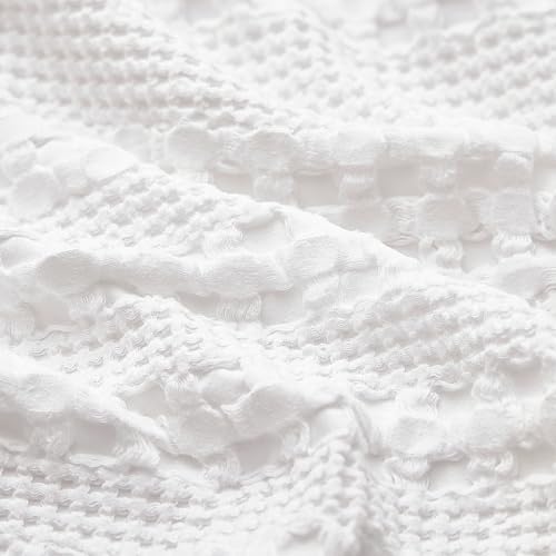 PHF Cotton Ruffle Waffle Weave Euro Sham Covers 26"x26", No Insert - Image 5
