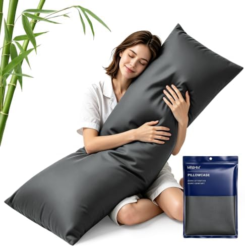 MR&HM Body Pillow Pillowcase 1pc, Cooling & Breathable, Dark Grey by MRHM