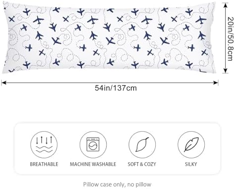 Air Plane Body Pillow Cover 20x54 Long Pillow Case Protector - Image 2