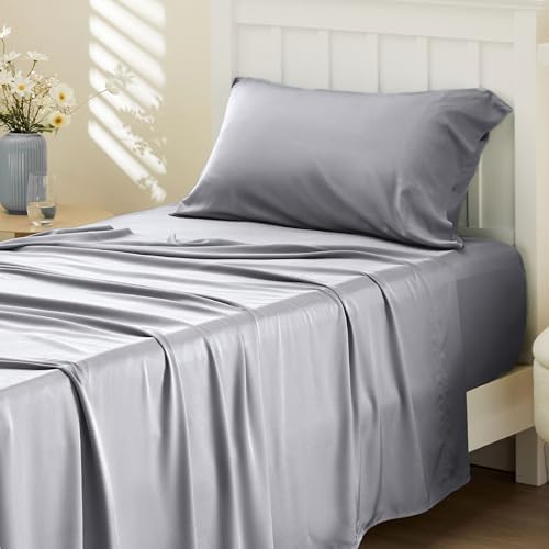 Bedsure PureWoven 100% Rayon Derived from Bamboo, Twin XL Sheets, 3 Pieces by BEDSURE