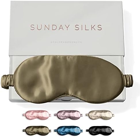 SUNDAYSILKS™ Exclusive Mulberry Silk Sleep Mask | Soft Eye Covers, and by ColoradoHomeCo