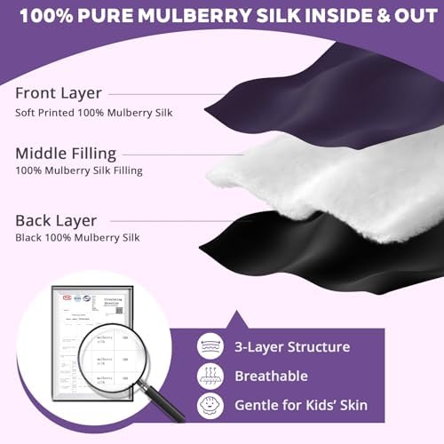 Kids Silk Sleep Mask, 100% Mulberry Silk Eye Mask - Image 3