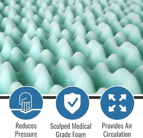 DMI Foam Mattress Topper, Egg Crate Foam Pad, Mattress Pad and Bed Topper - Image 5