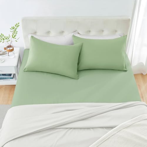 MILVOWOC Brushed Microfiber Pillowcases, Sage Green, 20x26 Inch - Image 4