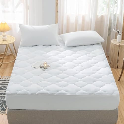 WhatsBedding Waterproof Mattress Topper Twin XL Size Cotton Top Down - Image 5