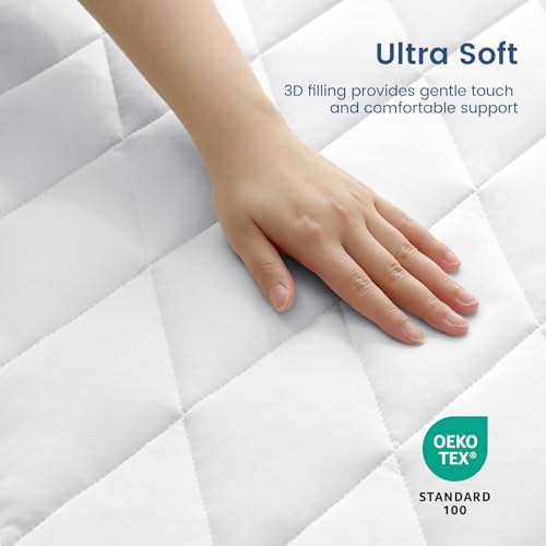 Cozy Bliss Cooling Mattress Pad King, Waterproof Mattress Topper - Image 4