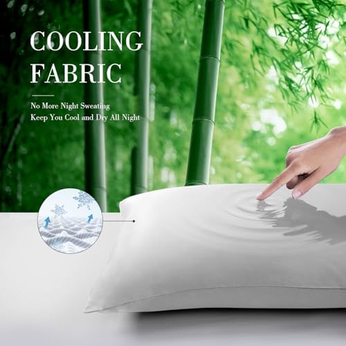 WishSmile Cooling King Pillowcases Set of 2 Breathable Cool Silky Soft Rayon - Image 3