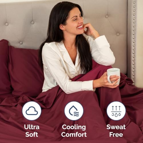 Short Queen Size 4 Piece Bed Sheet Set - Image 4