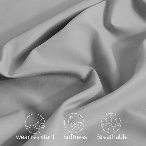 Horbaunal Microfiber Pillowcases Standard Size, Light Grey, 2 Pack - Image 6