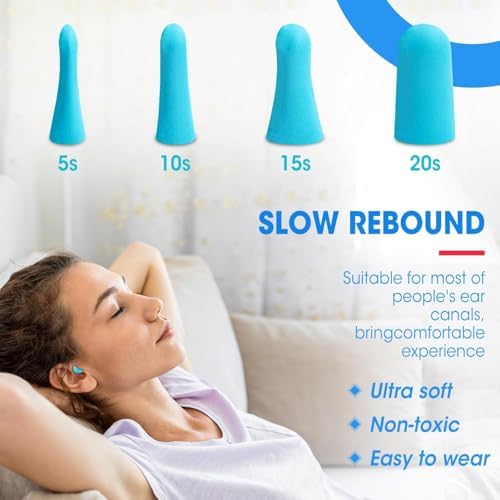 AZEN 200 Pairs Ear Plugs, NRR 32dB Soft Foam Ear Plugs - Image 5