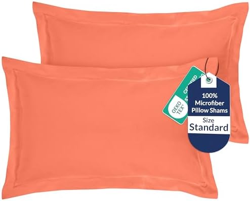 Royale Linens Microfiber Standard Size Pillow Shams Set of 2 by ROYALELINENS