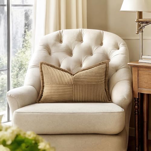 MIULEE Decorative Lumbar Throw Pillow Covers 12x20 Inch Brown 2 Pack - Image 3