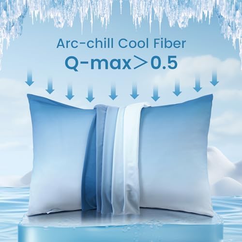 LUXEAR 2 Pack Cooling Pillow Cases, Gradient Blue - Image 4