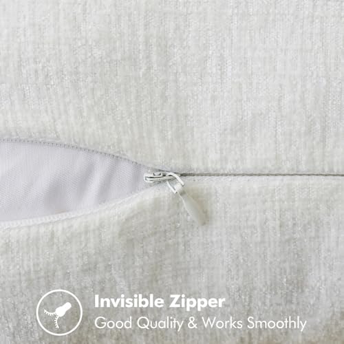 MIULEE Decorative Couch Throw Pillow Covers 18x18 Inch Pure White 2 Pack - Image 3