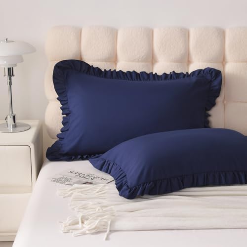 Ruffled Standard Pillow Shams, 2 Pack, 20x26 Inches - Image 2