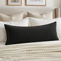 MIULEE Decorative Linen Lumbar Pillow Cover 14x36 Inch Black by MIULEE
