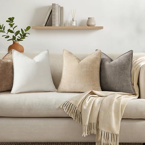 decorUhome Chenille Dark Grey Velvet Throw Pillow Covers 12x20 Set of 2 - Image 3