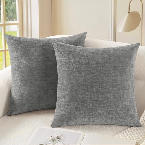CaliTime Decorative Couch Throw Pillow Covers 26 X 26 Inches Medium Grey by CaliTime