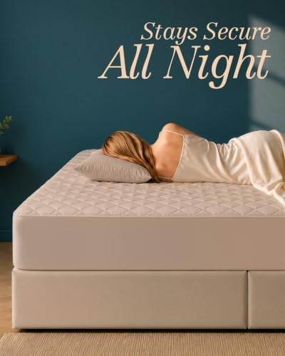 Full Mattress Pad, Quilted Mattress Protector Topper fits 16" Deep Pocket - Image 5