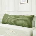 JAUXIO Faux Fur Fluffy Body Pillow Cover Luxury Textured Vertical Stripe Plush by JAUXIO