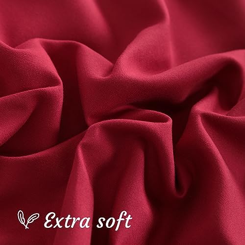 NTBAY Queen Microfiber Pillowcases, Wine Red - Image 5