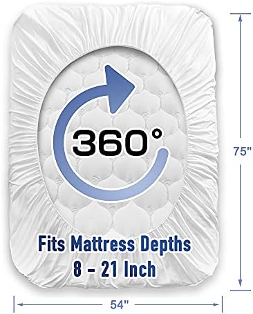 MATBEBY Bedding Quilted Fitted Full Mattress Pad Cooling Breathable Fluffy Soft - Image 5