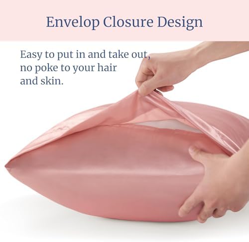 BEDELITE Satin Pillowcases, Small King 20x36 Inch, Rose Pink - Image 6