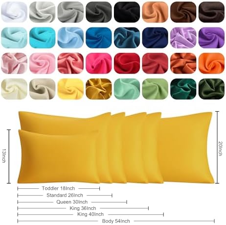 Body Pillow Cases, 2 Pack, 20x54 in, Microfiber, Ginger Yellow - Image 6