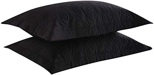 MarCielo 2-Piece Embroidered Pillow Shams, King Decorative Microfiber Pillow by MarCielo