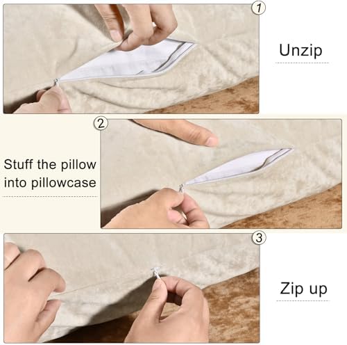 PHF Truly Velvet Zippered Body Pillowcase, No Insert, 1 Pack Ultra Soft - Image 4