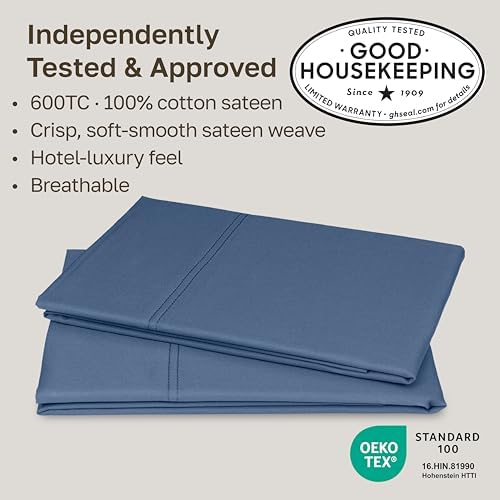 CALIFORNIA DESIGN DEN Luxuriously Soft Hotel Quality 600 Thread Count, 100% - Image 2