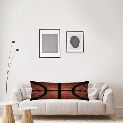 Basketball Body Pillow Cover 20x54 Pillow Case Basketball Spot Leather Texture - Image 3