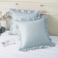 KKJIAF 2 Pack Ruffle Pillow Cases 24x24 Inches, Dusty Blue by KKJIAF