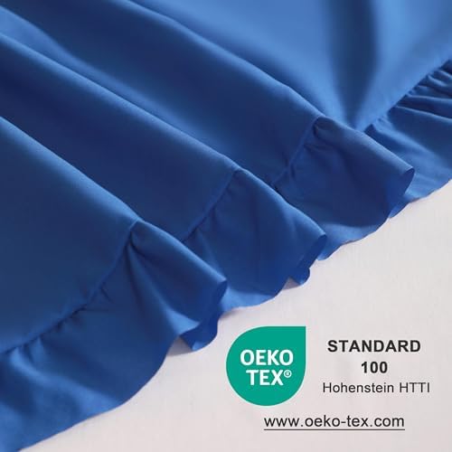 Ruffled Standard Pillow Shams, 2 Pack, 20x26 Inches, Royal Blue - Image 5